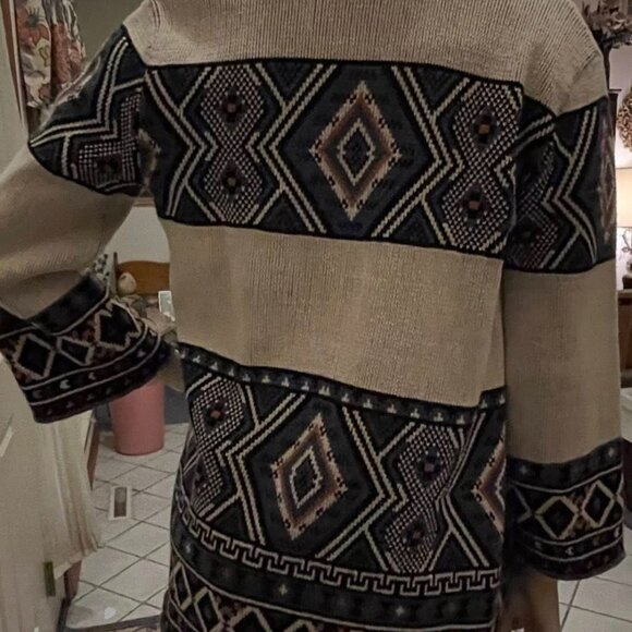 Forever 21 Boho Southwestern Aztec Open Cardigan Sweater Size M (7-9) - Picture 13 of 14
